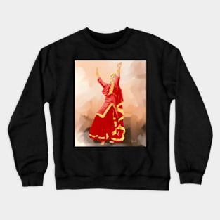 Punjabi Girl in Red Crewneck Sweatshirt